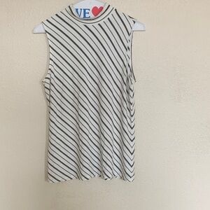 Chico's Black and White Striped Tank Top